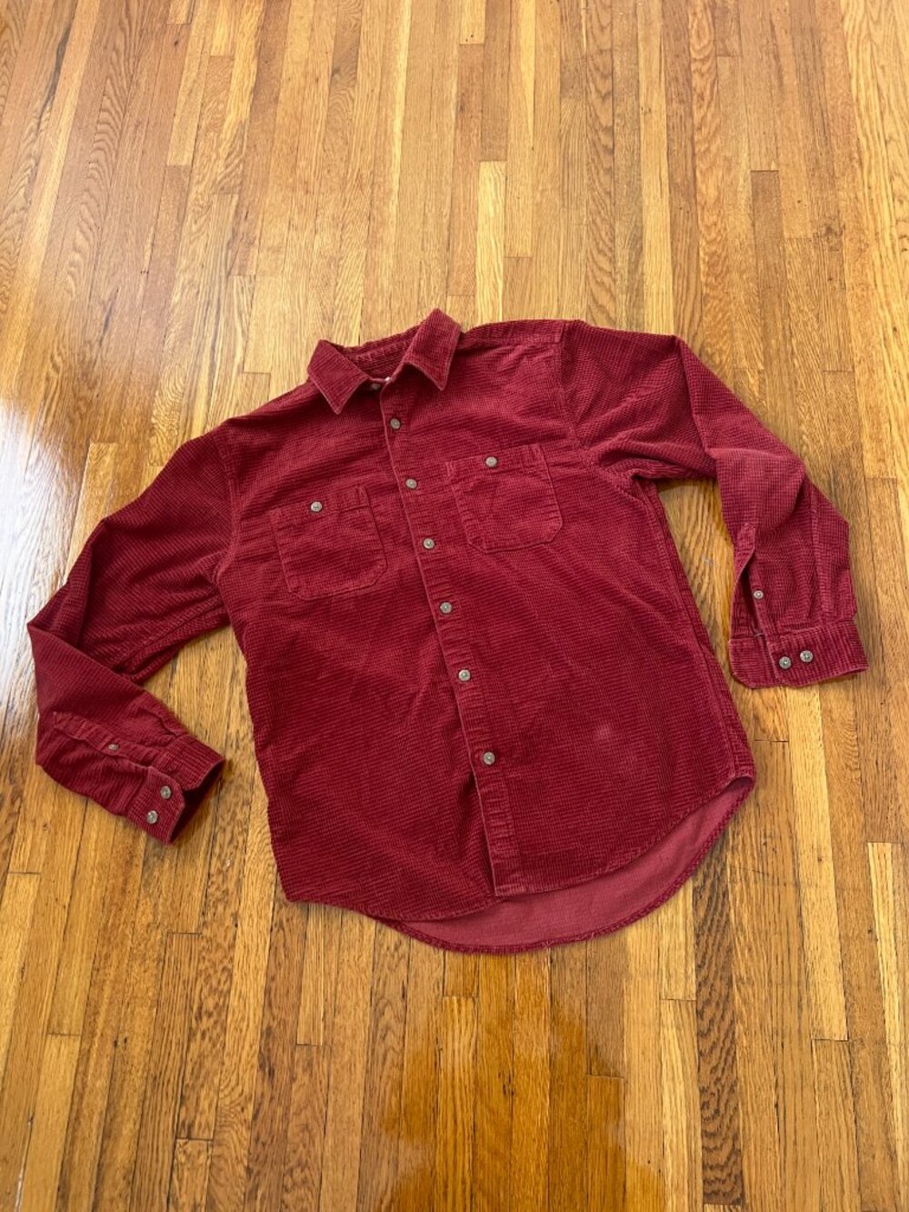 Vintage The Territory Ahead Red Textured Corduroy Button Up Shirt - Men's Medium